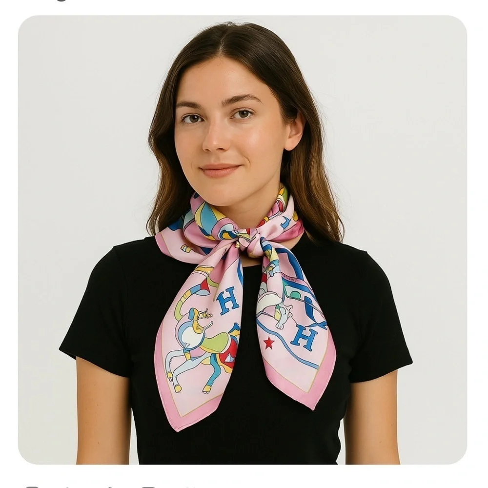 Vibrant Watercolor Flower Paradise Silk Scarf